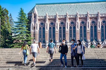 people walking on uw campus